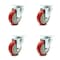 Service Caster 4 Inch Red Polyurethane Wheel Swivel Top Plate Caster Set SCC-20S414-PPUB-RED-4 - alternate 1